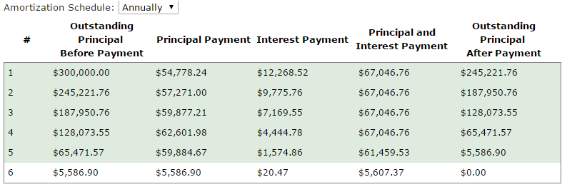 amortization schedule